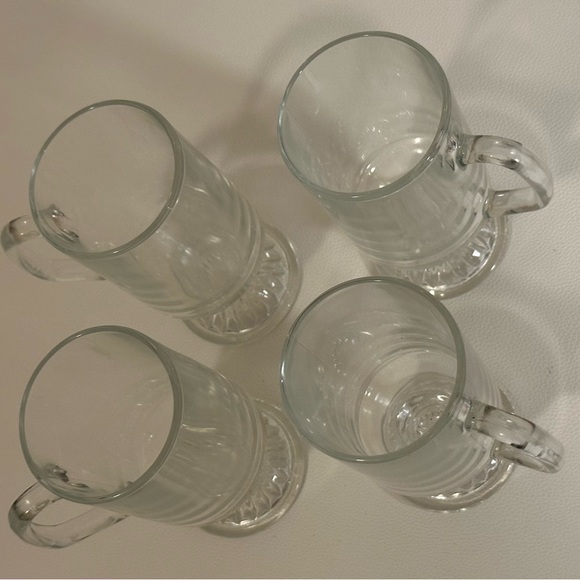 Set 4 Vintage Style Irish Coffee Glass Mugs – Clear Pedestal Footed Cups Bar - Picture 13 of 16